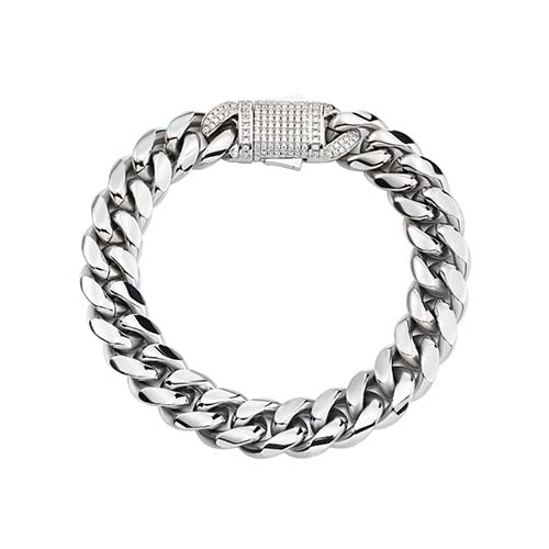 Cuban Link Chain Silver Bracelet