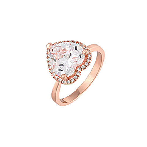 Heart Cut Zircon Rose Gold Plated Rings