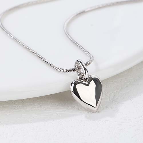 Heart Pendant Silver Necklace