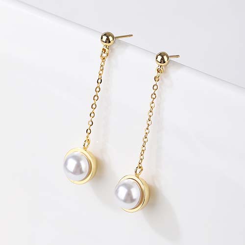 Pearl Long Chain Earrings