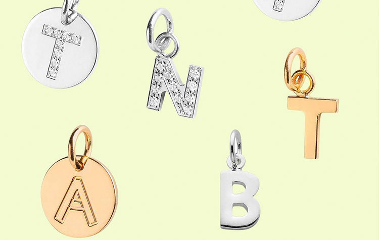 initial letter jewelry pendants 
