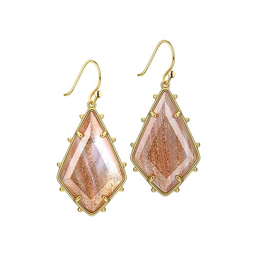 Sand Drusy Shell Earring