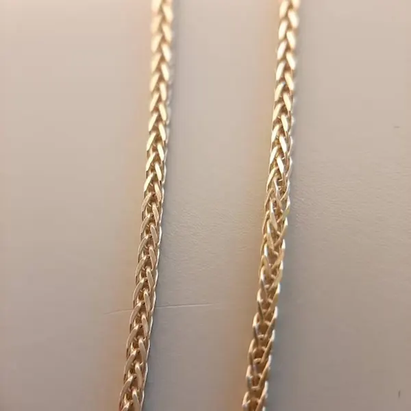 14K solid gold wheat chain