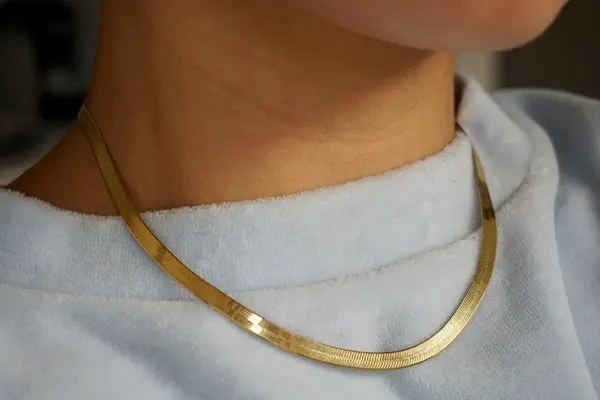 18k gold plated sterling silver snake chain