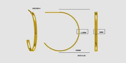 CAD of earring hoop