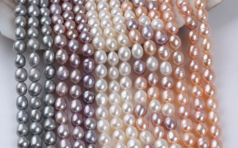 Freshwater Rice Pearls of Different Colors