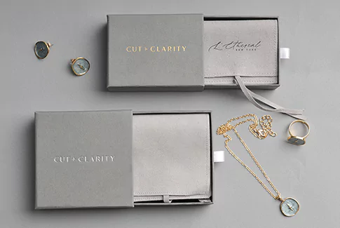 Minimalist jewelry packaging