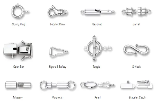 different clasp types