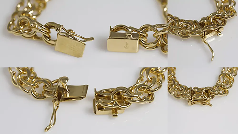 Gold necklace deals clasp types