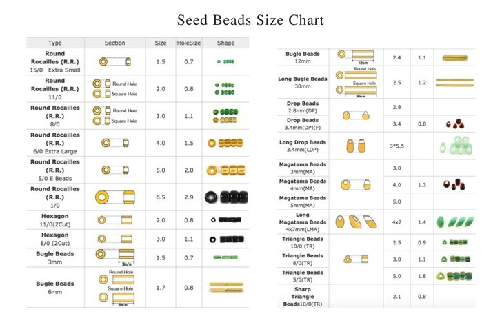 Seed Beads Size Chart