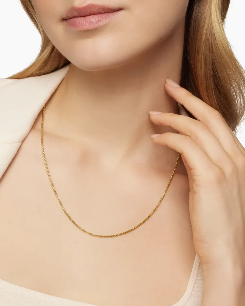 Gold Plated Box Chain Necklace