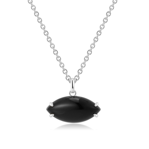 925 Silver Black Onyx Pendant Necklace