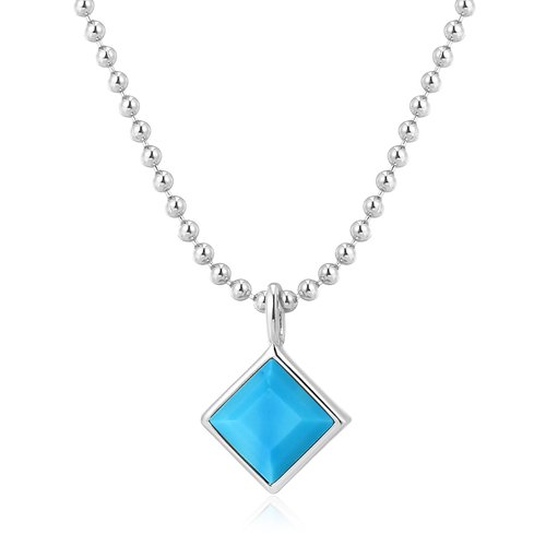 925 Silver Blue Gemstone Pendant Necklace