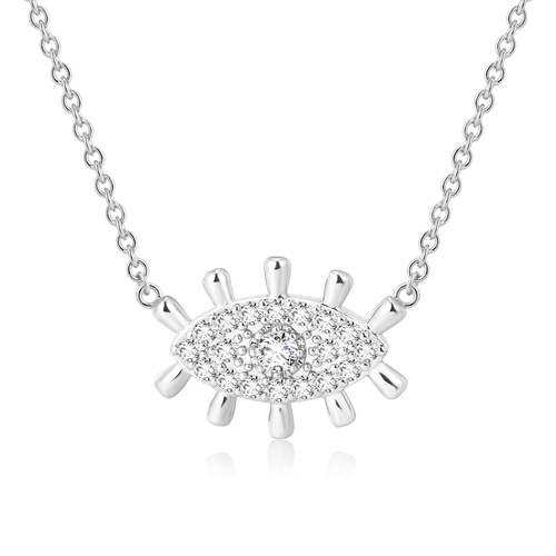 925 Silver Evil Eyes Pendant Necklace