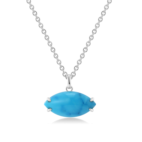 925 Silver Turquoise Pendant Necklace