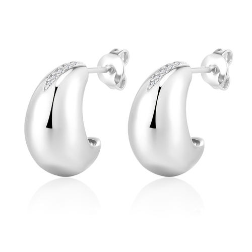 925 Sterling Silver Dome Earrings