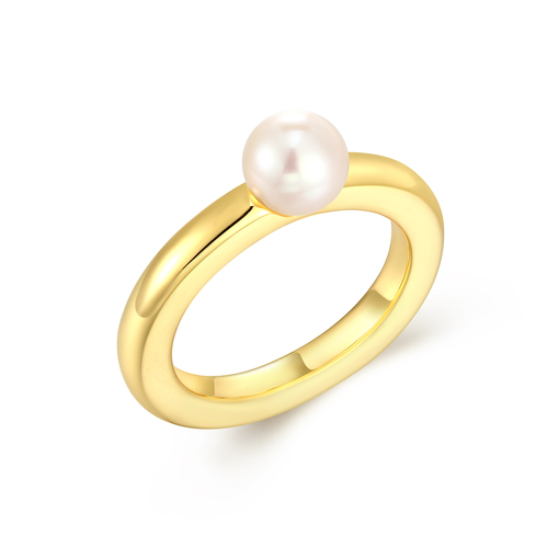 Brass Ring with Freshwater Pearl
