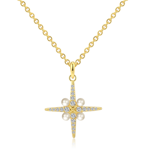 Cross Necklace Pendant With Pearls