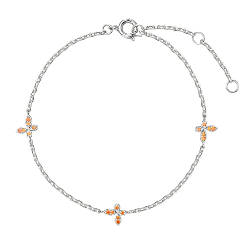 Cubic Zirconia Butterfly Silver Bracelet
