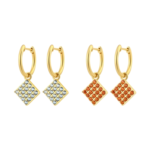 Cubic Zirconia Pendant Hoops Earrings