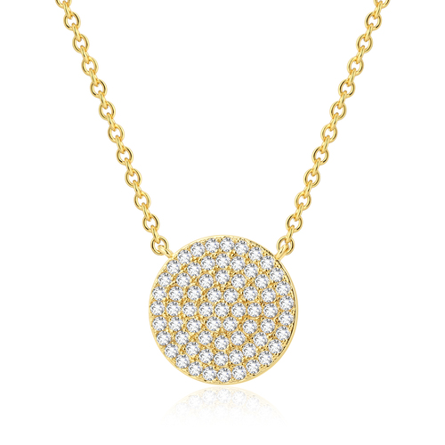 Diamond Pendant Brass Necklace