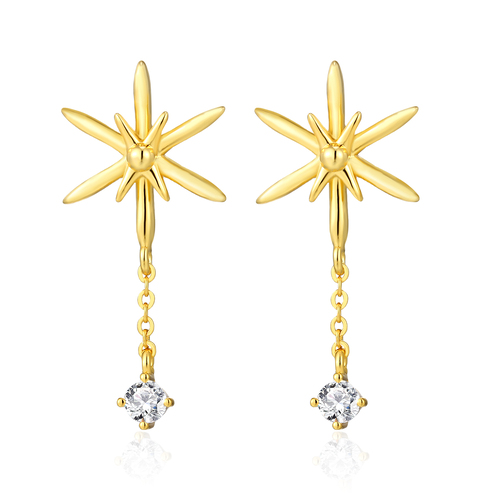 Diamond Star Drop Earrings