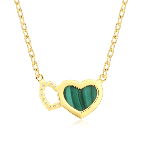 Double Heart Pendant Necklace