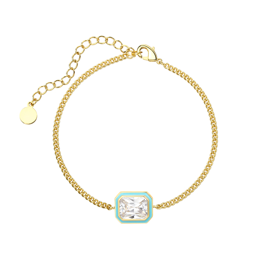 Enamel Brass Bracelet With Diamond