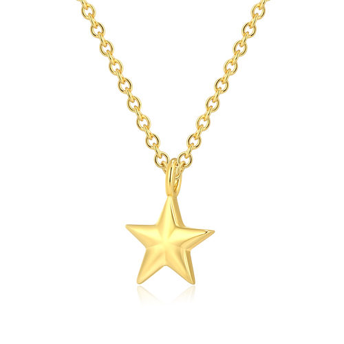 Five-Pointed Star Brass Pendant Necklace