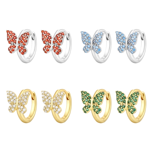 Gemstones Silver Hoop Earrings