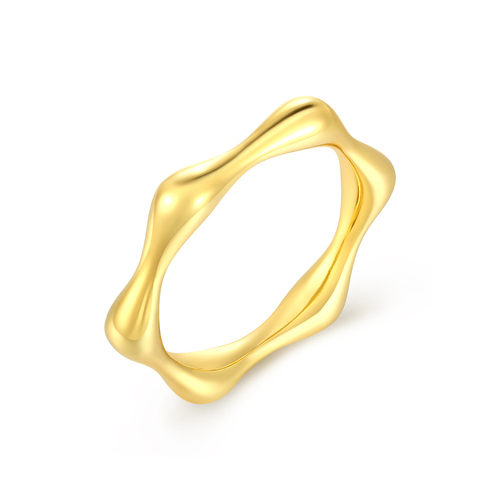 Gold Plated Brass Bamboo Ring