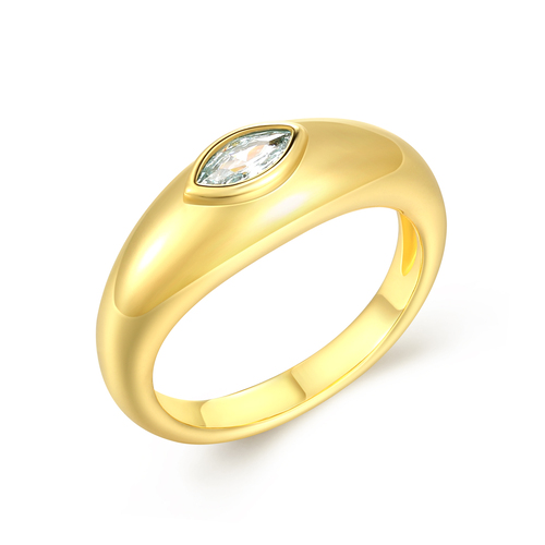 Gold Plated Brass Signet Ring