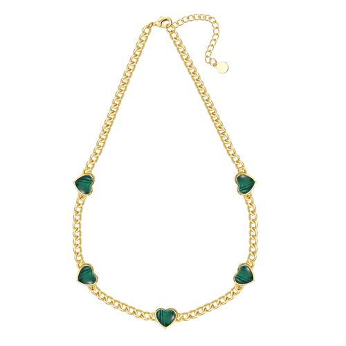 Gold Plated Silver Emerald Necklace