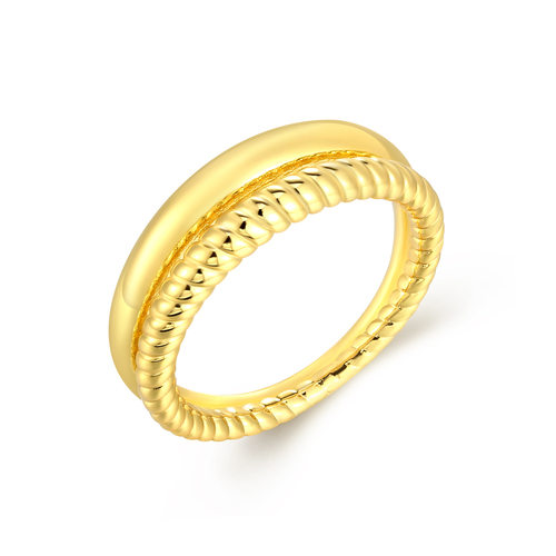 Gold Plated Silver Twisted Ring
