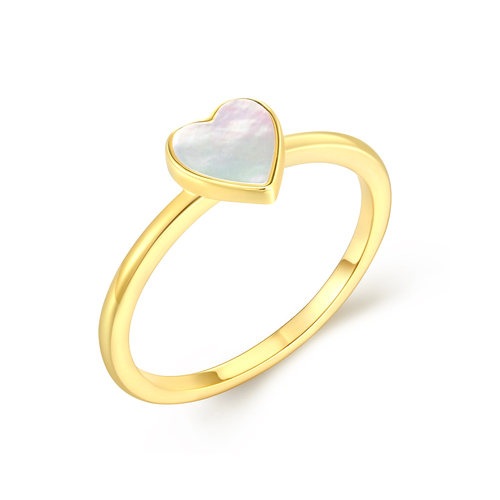 Heart Mother of Pearl Ring