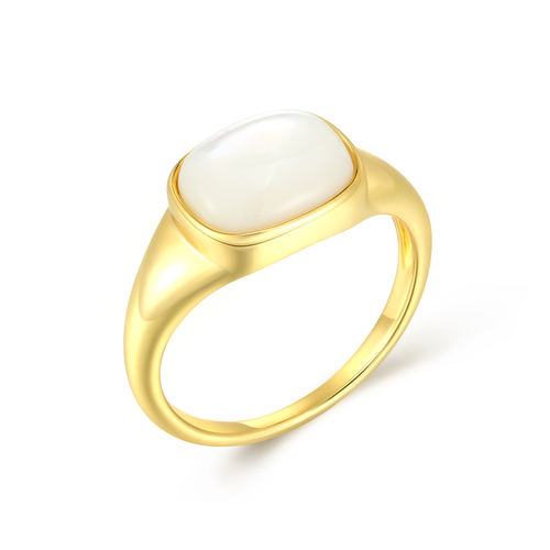 MOP Gold Plated Silver Ring