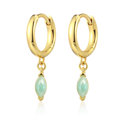 Opal Brass Drop Earrings