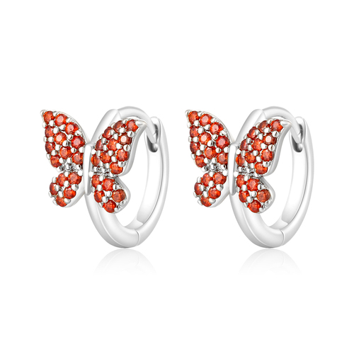 Red Gemstones 925 Silver Earrings