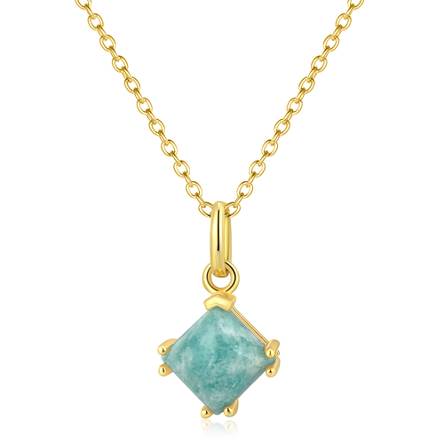 Turquoise Pendant Brass Necklace