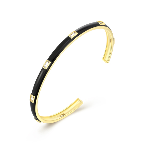 Black Enamel Brass Bangle
