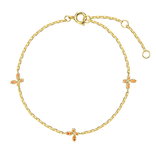 Butterfly Gold Plated Brass Bracelet