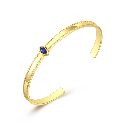 Cubic Zirconia Gold Plated Brass Bangle