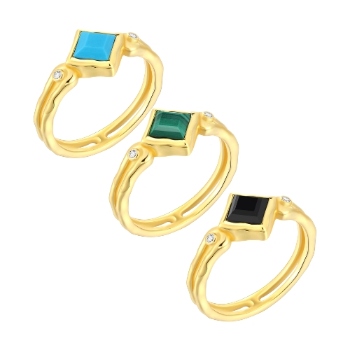 Natural Stones Solid Gold Rings