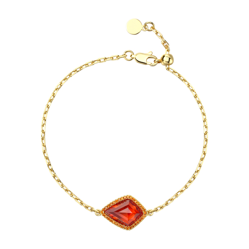 Ruby Gold Plated Brass Bracelet