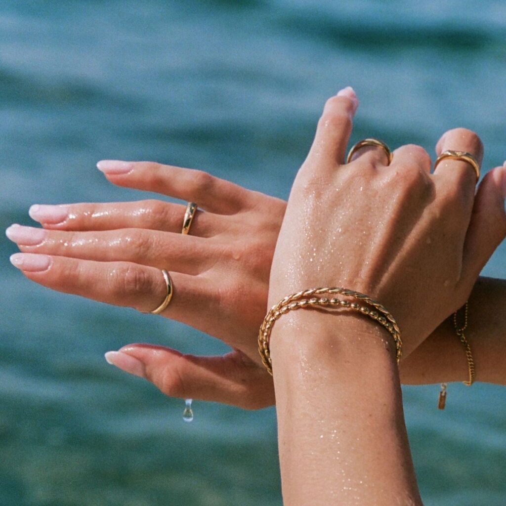 Waterproof and Oceanproof Gold Vermeil Braeclets and Rings