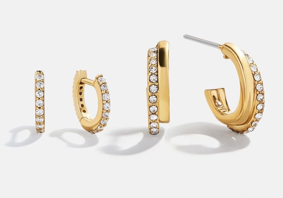 Gold Filled Hoops Earrings with CZ